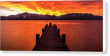 Lake Tahoe Sunset Pier By Brad Scott - Canvas Print-16.000" x 6.875"-Lake Tahoe Prints