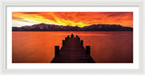 Lake Tahoe Sunset Pier By Brad Scott - Framed Print