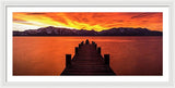 Lake Tahoe Sunset Pier By Brad Scott - Framed Print