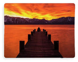 Lake Tahoe Sunset Pier By Brad Scott - Blanket