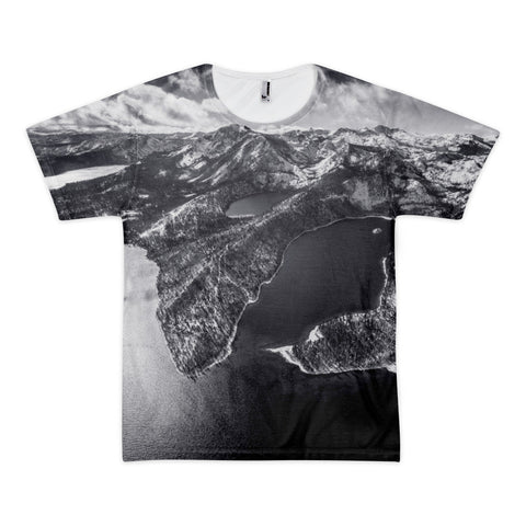 Emerald Bay Aerial Black & White Short sleeve men’s t-shirt (unisex)