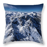 Mt Tallac Winter Aerial - Brad Scott - Throw Pillow-Lake Tahoe Prints