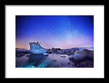 Night Shine , Bonsai Rock Lake Tahoe - Framed Print