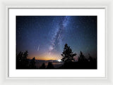 Perseid Meteor Shower From Tahoe - Framed Print