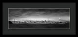 San Fransisco Cityscape Black And White Panorama - Framed Print