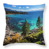 Sand Harbor Lookout By Brad Scott - Square - Throw Pillow-Lake Tahoe Prints