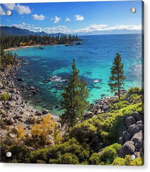 Sand Harbor Lookout By Brad Scott - Square - Acrylic Print