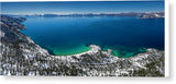 Sand Harbor Winter Aerial Panorama by Brad Scott - Canvas Print