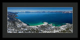 Sand Harbor Winter Aerial Panorama by Brad Scott - Framed Print