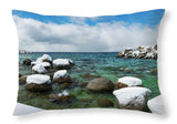 Sand Harbor Winter Panorama By Brad Scott - Throw Pillow-Lake Tahoe Prints