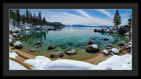 Secret Cove Winter Panorama By Brad Scott - Framed Print