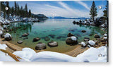 Secret Cove Winter Panorama By Brad Scott - Acrylic Print-Lake Tahoe Prints