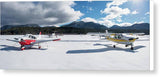 Snow Covered Airplanes at Lake Tahoe Airport - Canvas Print