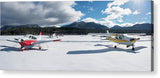 Snow Covered Airplanes at Lake Tahoe Airport - Acrylic Print