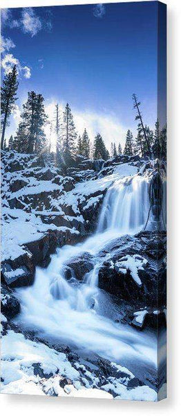 Snowy Falls By Brad Scott - Canvas Print-6.500" x 14.000"-Lake Tahoe Prints