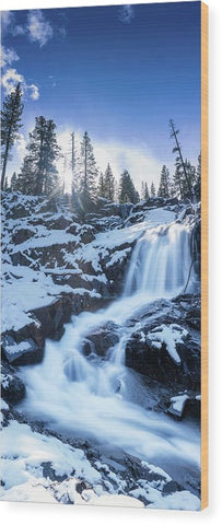 Snowy Falls By Brad Scott - Wood Print