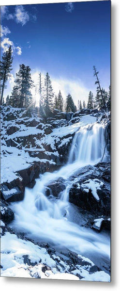 Snowy Falls By Brad Scott - Metal Print