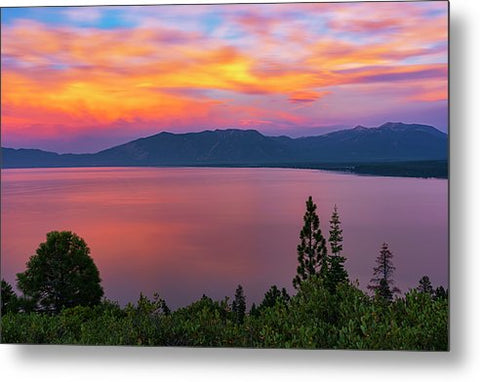 South Lake Tahoe Sunset By Brad Scott - Metal Print