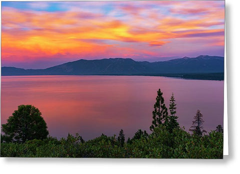 South Lake Tahoe Sunset By Brad Scott - Greeting Card