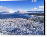 South Tahoe Winter Aerial By Brad Scott - Canvas Print-Lake Tahoe Prints