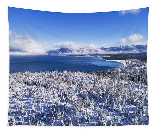 South Tahoe Winter Aerial By Brad Scott - Tapestry