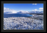 South Tahoe Winter Aerial By Brad Scott - Framed Print