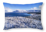 South Tahoe Winter Aerial By Brad Scott - Throw Pillow