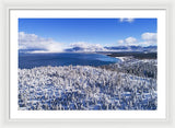 South Tahoe Winter Aerial By Brad Scott - Framed Print