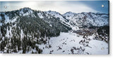 Squaw Valley Winter Aerial Panorama by Brad Scott - Acrylic Print