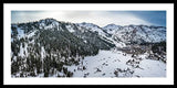Squaw Valley Winter Aerial Panorama by Brad Scott - Framed Print