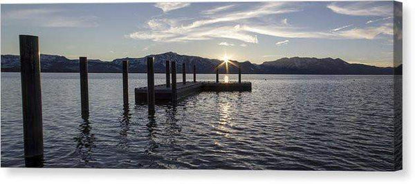 Sun Burst Over Mt Tallac - Canvas Print-20.000" x 7.375"-Lake Tahoe Prints