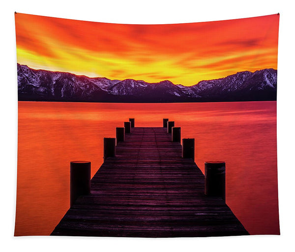 Tahoe Ablaze By Brad Scott - Tapestry