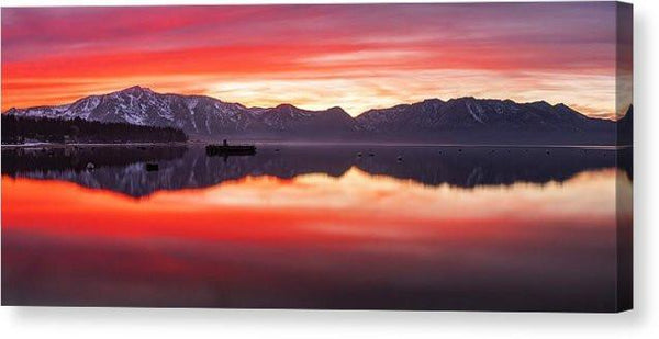 Tahoe Aglow - Canvas Print-14.000" x 6.000"-Lake Tahoe Prints