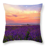 Tahoe City Lupine Sunset By Brad Scott - Throw Pillow