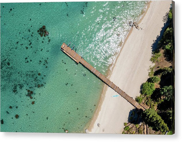 West Shore Lake Tahoe Pier Aerial - Acrylic Print