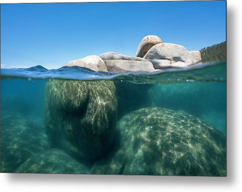 Whale Beach Underwater Split - Metal Print