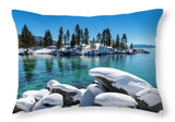 Winter Wave - Sand Harbor Lake Tahoe By Brad Scott - Throw Pillow