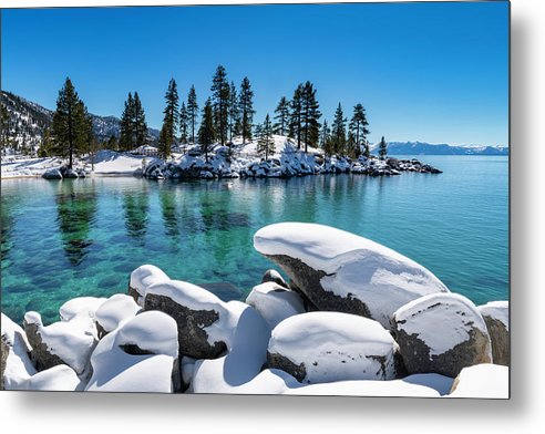 Winter Wave - Sand Harbor Lake Tahoe By Brad Scott - Metal Print