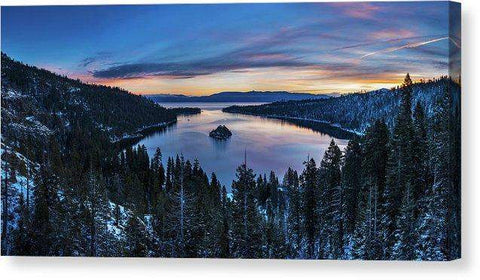 Winters Awakening - Emerald Bay By Brad Scott - Canvas Print-14.000" x 6.875"-Lake Tahoe Prints