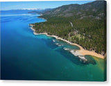 Zephyr Cove To Cave Rock Aerial - Canvas Print-10.000" x 6.625"-Lake Tahoe Prints