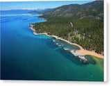 Zephyr Cove To Cave Rock Aerial - Canvas Print-10.000" x 6.625"-Lake Tahoe Prints