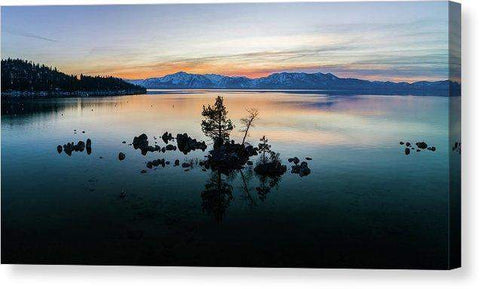 Zephyr Cove Tree Island By Brad Scott - Canvas Print-12.000" x 6.125"-Lake Tahoe Prints