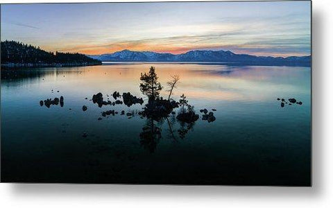Zephyr Cove Tree Island By Brad Scott - Metal Print-Lake Tahoe Prints